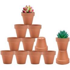 Vensovo 3 Inch Terra Cotta Pots with Drainage - 12 Pack Clay Flower Pots