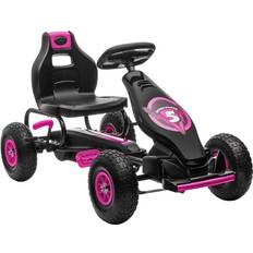 Tommy Toys Kids Pedal Go Kart with Adjustable Seat Pink 121 x 58 x 61cm