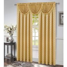 Valances Robin Jacquard Rod Pocket Window Panel Gold 54" x 84"