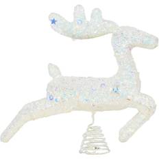 Leaping Stag Topper - Iridescent - White Christmas Tree Ornament