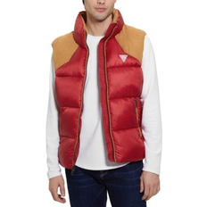 Guess Vests Guess Men's Fabric Block Puffer Vest Chili Red Multi