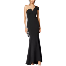 Elastane/Lycra/Spandex - Evening Gowns Dresses Betsy & Adam Paulina Cutout One Shoulder Floor Length Gown - Black