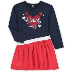 Jersey Dresses Children's Clothing Outerstuff Girls Preschool Navy New England Patriots All Hearts Jersey Tri-Blend Dress