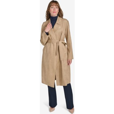 Trenchcoats - Women Tommy Hilfiger Women's Faux-Suede Trench Coat Tannin