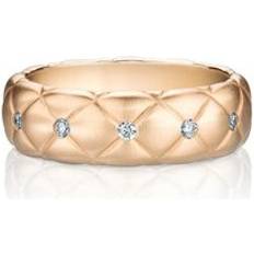 Diamond - Rose Gold Rings Faberge Treillage 18ct Rose Gold Diamond Matt Thin Ring