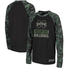 Camouflage T-shirts Children's Clothing Colosseum Big Boys Black, Camo Mississippi State Bulldogs Oht Military-Inspired Appreciation Raglan Long Sleeve T-shirt Black, Camo Black/Camo Medium