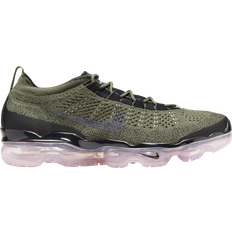 Green - Men Running Shoes Nike Air VaporMax 2023 Flyknit M - Medium Olive/Pink Oxford/Black