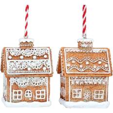 Gisela Graham Lace Iced 3D House Bown/White Christmas Tree Ornament 5cm