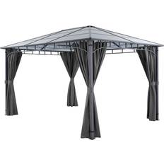 tectake Gazebo Caracas Weatherproof Aluminium Frame 4 Side Panels 8 Pegs Included