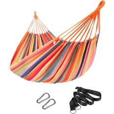 Hammock 210 x 150 cm Double Hammock With Fastening Straps And Carabiners 300 kg Load Capacity
