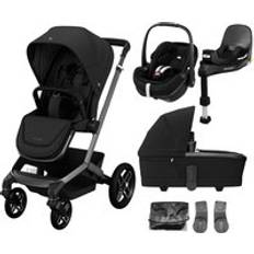 Maxi-Cosi Fame Pushchair Bundle With Pebble 360 Pro 2 Car Seat & Base – Black Wheels