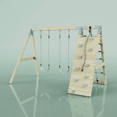 Swings Playground Rebo PolarPlay Klettergerüst Biene aus Holz in Grün, Mintgrün