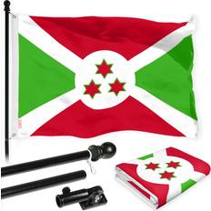 G128 Burundi Flag with Flagpole 60x36"