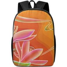 School Bags Cywemop Lixin-US, Backpack For School Orange Flower Psychedelic School Backpack For Boys And Girls Travel Laptop Computer Backpack Student Book Bag Business Work Bag 17 Inch Gift For Kids