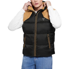 Guess Vests Guess Men's Fabric Block Puffer Vest Jet Black