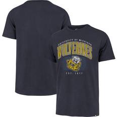 '47 T-shirts '47 Michigan Wolverines Double Header Franklin T-Shirt Navy Blue, NCAA Men's Tops