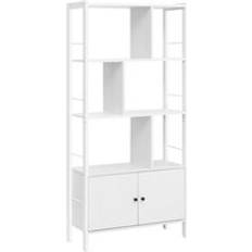 Vasagle With Doors And 4 Shelves,White Book Shelf