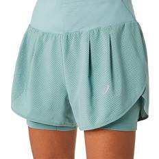 Blau - Damen - Laufen Bekleidung Asics Road 2-n-1 3.5in Short - Celadon