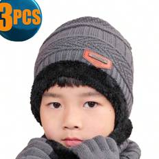 Acrylic Beanies Shein pcs Kids Winter Hat And Scarf Set Knitted Beanie Hat And Scarf Years