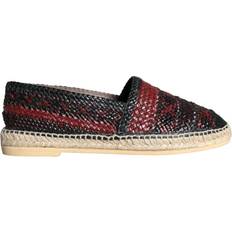 Men - Red Espadrilles Dolce & Gabbana Espadrilles, male, Black, Black Chestnut Woven Leather Espadrille Shoes