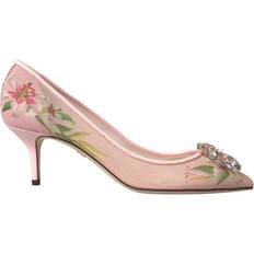 Rosa Pumps Dolce & Gabbana Blomst Krystall Bellucci Pumps Sko Pink