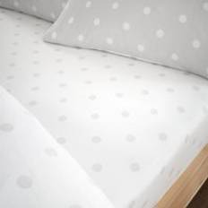 Linen Bed Sheets Catherine Lansfield Polka Dot Cotton Fitted - - Double Bed Sheet Grey