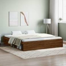 BERKFIELD HOME Bed Frame Brown Oak 180x200 cm Super King Size