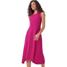 Clothing Dusk Asymmetric Sleeveless Stretch Midi Dress Pink