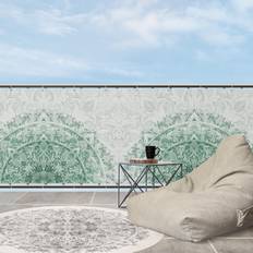 Screenings Balkon Sichtschutz Grünes Mandala Aquarell Ornament