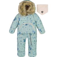 1-3M Snowsuits Children's Clothing Snowsuits Baby Raccons Print Hooded One-Piece Snowsuit For Car Seat, Sage Green, 2.5Y Deux par Maisonette