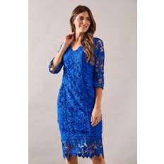 Clothing Wallis Premium Lace Pencil Dress Cobalt