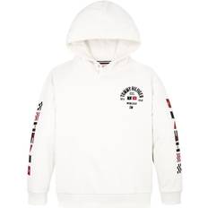 Tommy Hilfiger Jungen Sweatshirts Tommy Hilfiger Sleeve Logo Snap Button Hoody ANCIENT WHITE 176