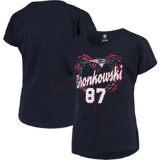 Children's Clothing Outerstuff Big Girls Rob Gronkowski Navy New England Patriots Sonic Heart Player Name and Number Dolman T-shirt Navy