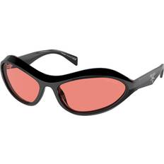 Prada 63mm Oversize Oval Sunglasses - Black