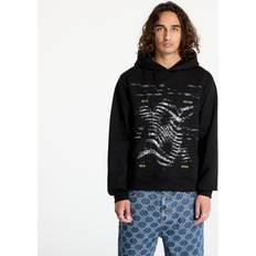 Daily Paper Hoodie with Glow Prints - Black