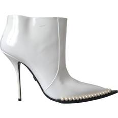 Dolce & Gabbana Botas Dolce & Gabbana Perlepyntede Skinn Ankelstøvler White