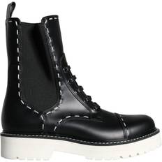 Dolce & Gabbana Botas Dolce & Gabbana Black Leather Combat Mid Calf Boots Black