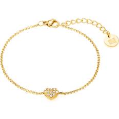 Dame - Rustfritt stål Armbånd Bud to rose Dawn Crystal Bracelet Clear/Gold Armbånd Gull