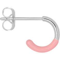 LULU Copenhagen Color Hoop Half Dip Örhänge Silver/Light pink One