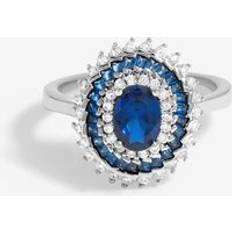 Rhodium Plated Rings Jon Richard Rhodium Plated Cubic Zirconia Sapphire And Crystal Coktail Ring