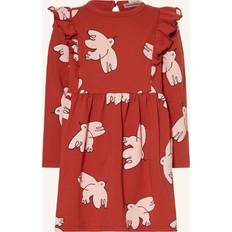 Bobo Choses Klänningar Bobo Choses Red Freedom Bird All Över Ruffle Dress 6-7 år