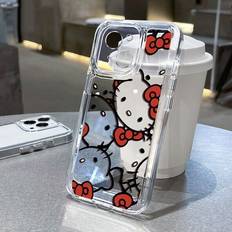 PlayMc Hello Kitty Bow Lovely Phone Case For iPhone 15 14 13 Pro Max Transparent Gifts-Transparent-For iphone 14 Plus