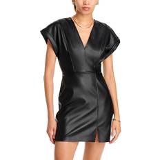 Cuir Robes Steve Madden Roslyn Faux Leather Mini Dress - Black