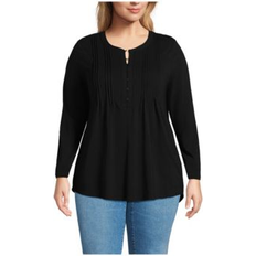 Lands' End 3XL Blouses Lands' End Plus Long Sleeve Lattice Pintuck Tunic