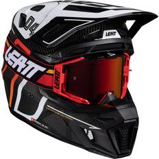 LEATT Moto Crosshjälm m. Crossglasögon Carbon-Vit