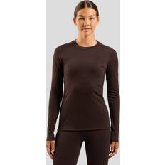 Marrón - Mujer Camisetas Térmicas Odlo Merino 160 Long Sleeve Base Layer