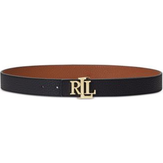 Lauren Ralph Lauren Belts Lauren Ralph Lauren Women's Logo Reversible Pebbled Leather Belt Black/Tan