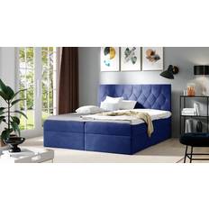 160cm - 220cm Strutture letto Boxspringbett Schlafzimmerbett Manolis 160x220 cm Stoff Alova Blau