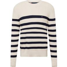 Tommy Hilfiger Beige Tops Tommy Hilfiger Pullover CREME/ DUNKELBLAU