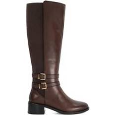 Dune London 'Tatter' Leather Knee High Boots Brown